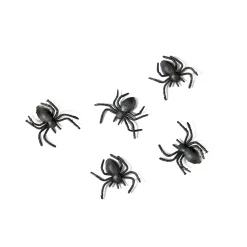 Black Plastic Spiders 10ct
