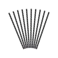 Black Polka Dot Paper Straws 10ct
