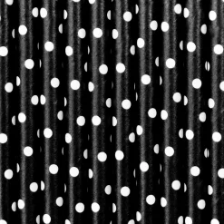 Black Polka Dot Paper Straws 10ct