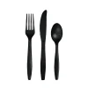 Black Premium Plastic Cutlery Set for 8