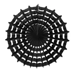 Black Spiderweb Paper Tissue Fan 27in