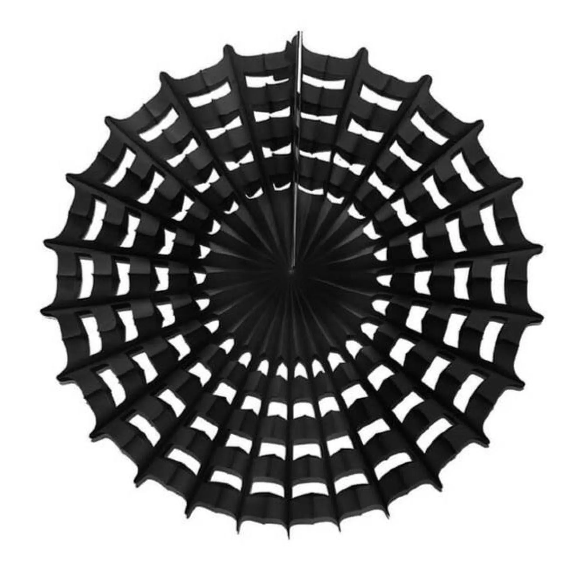 Black Spiderweb Paper Tissue Fan 27in