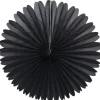 Black Tissue Paper Fan 13in