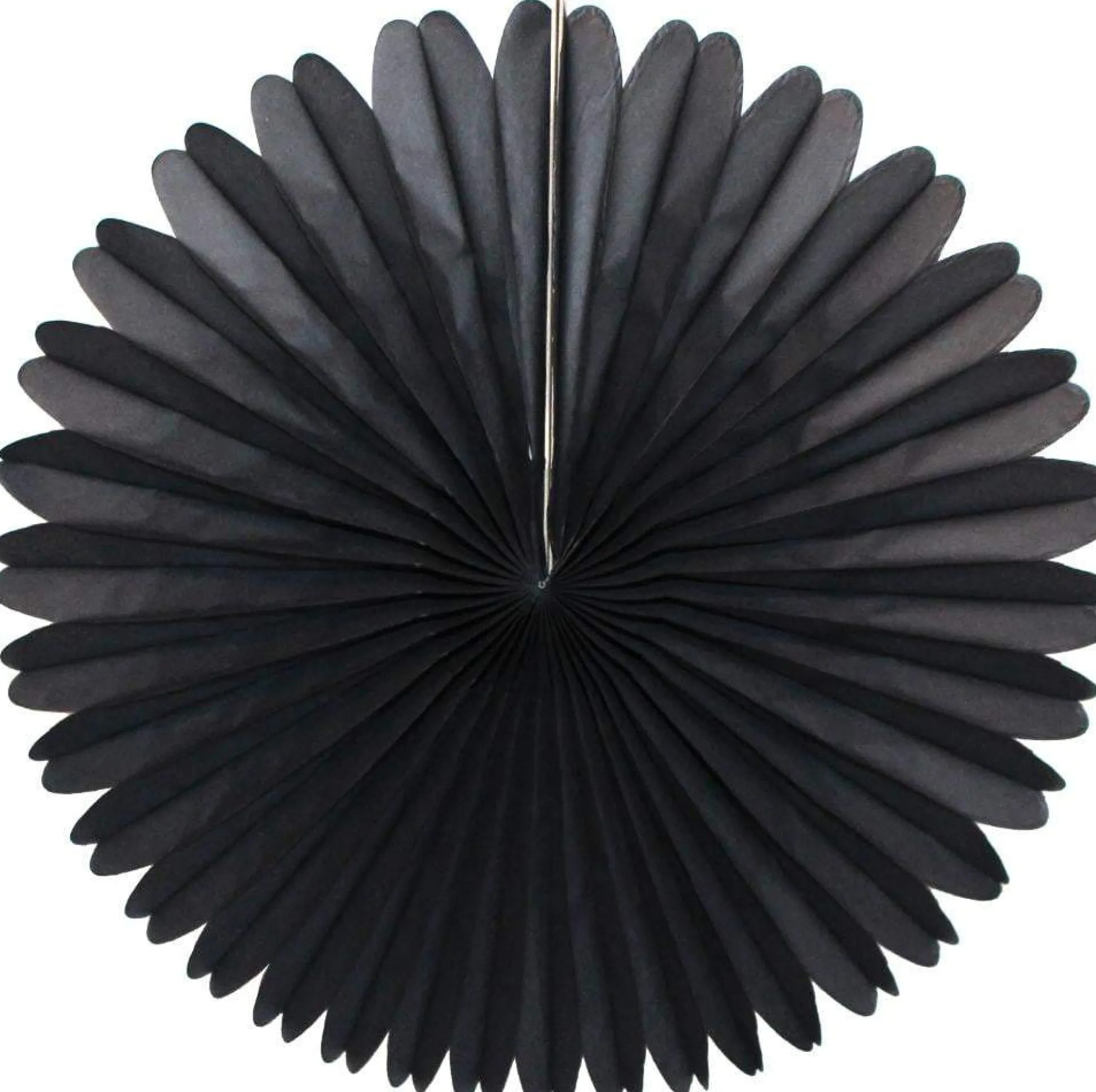 Black Tissue Paper Fan 13in