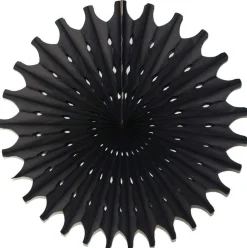 Black Tissue Paper Fan 18in