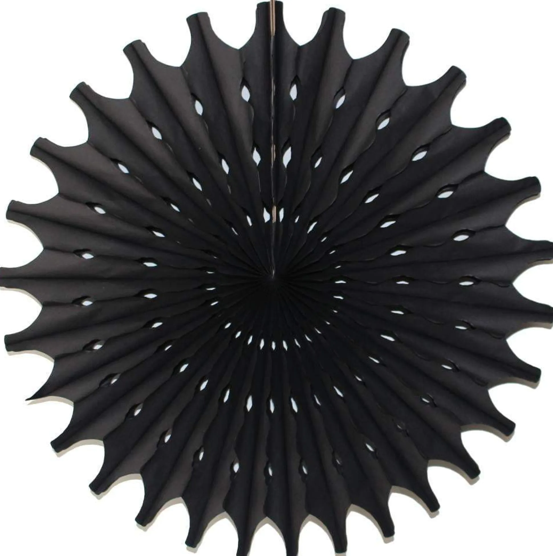 Black Tissue Paper Fan 18in