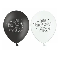 Black & White Birthday Balloons 6ct