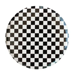Black & White Checkered Dessert Plates 8ct