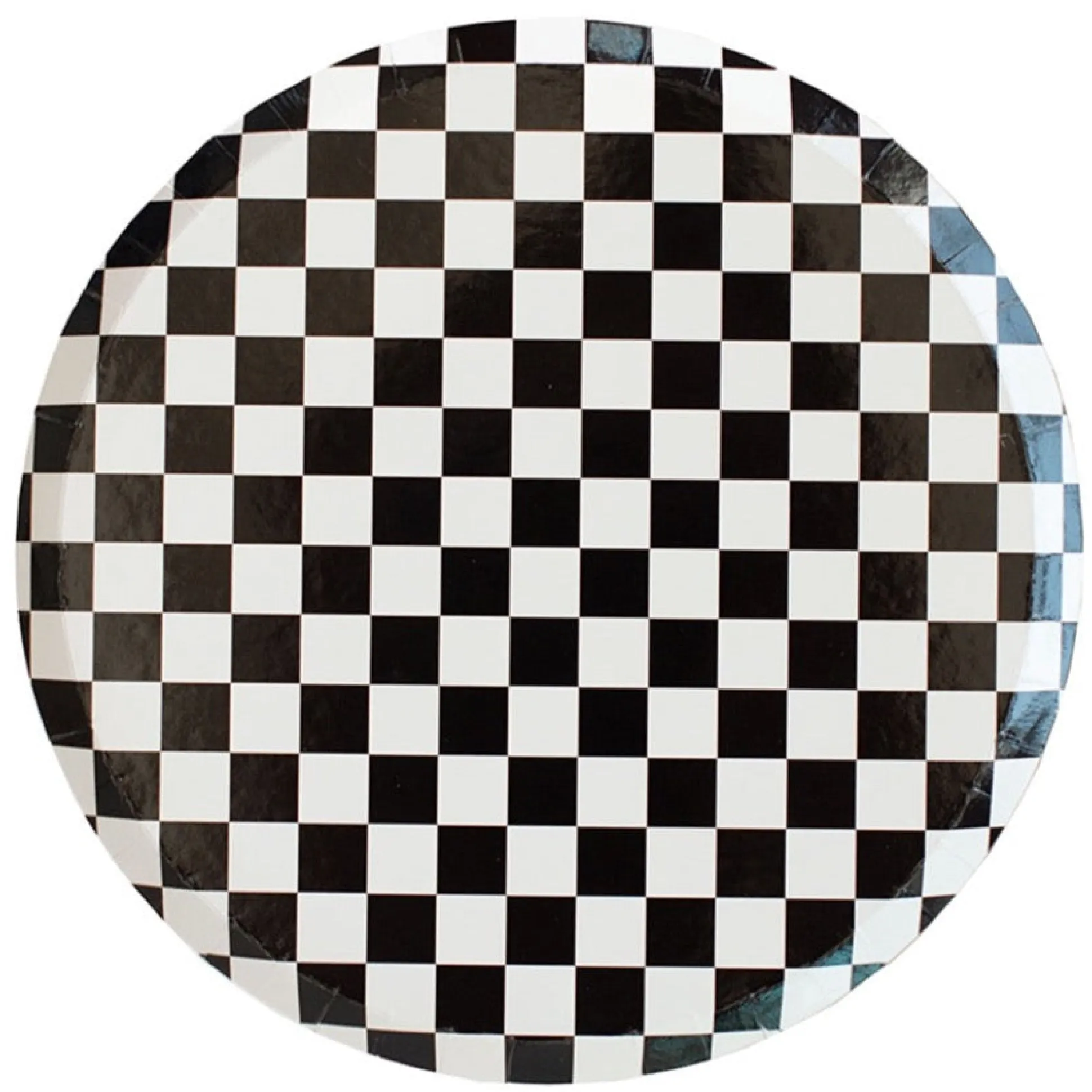 Black & White Checkered Dinner Plates 8ct