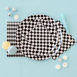 Black & White Checkered Lunch Napkins 16ct