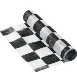 Black & White Check Table Runner 6.5ft