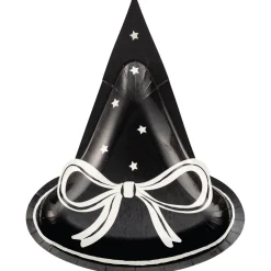 Black Witch Hat Halloween Dessert Plates 8ct