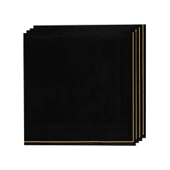 Black with Gold Stripe Lunch Napkins 20ct