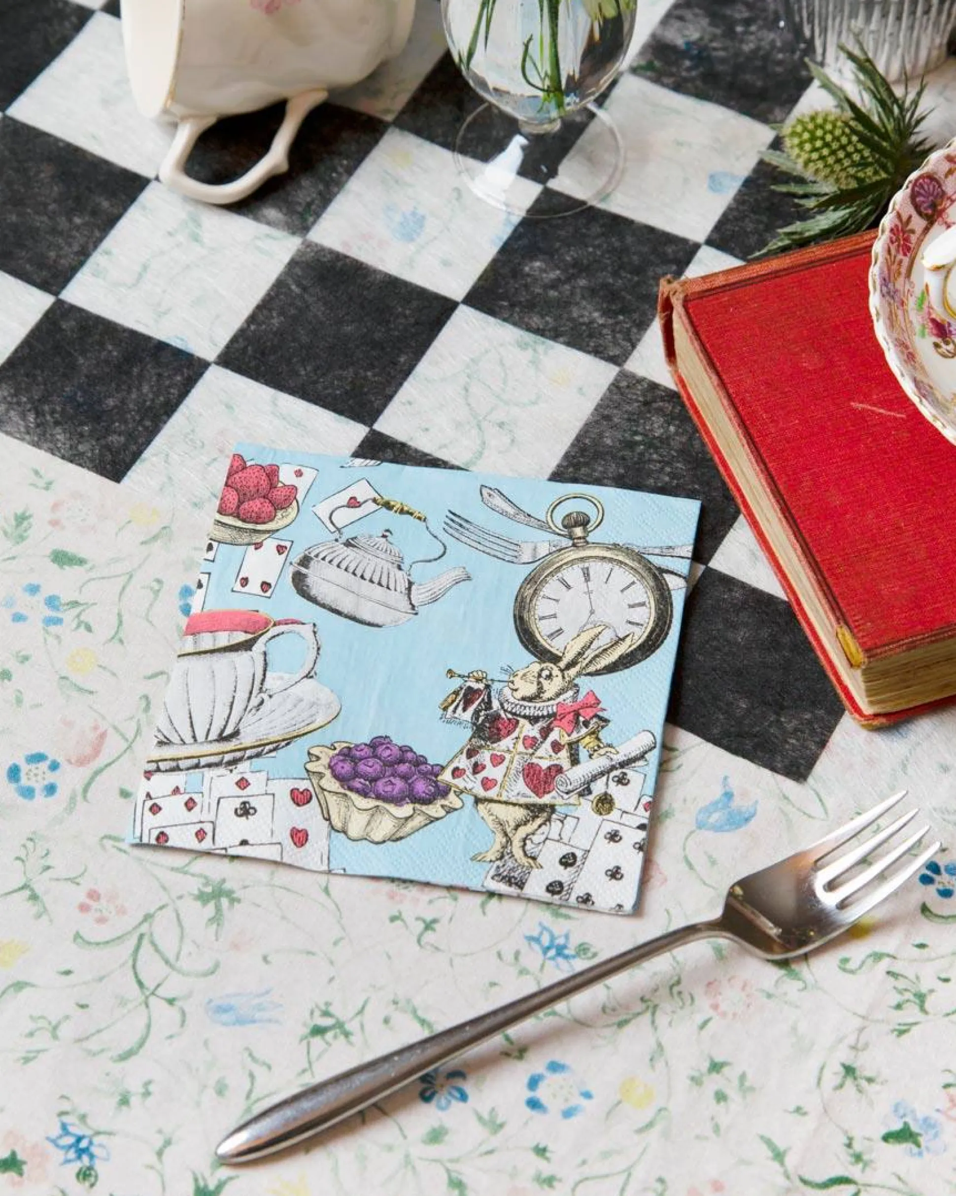 Blue Alice in Wonderland Dessert Napkins 20ct