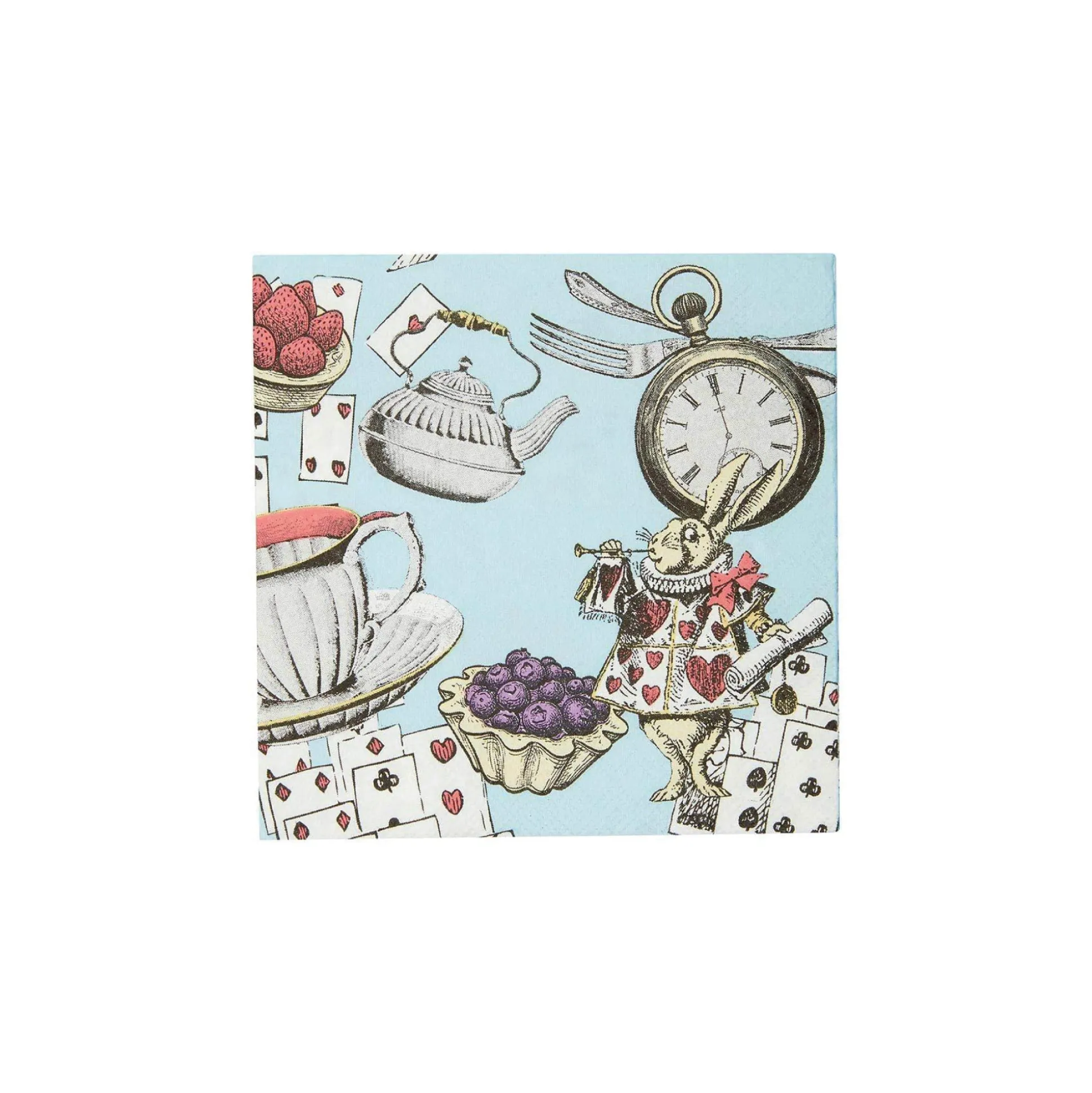 Blue Alice in Wonderland Dessert Napkins 20ct