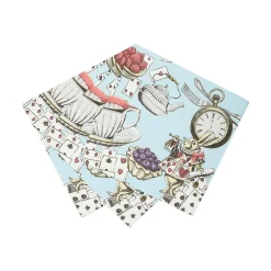 Blue Alice in Wonderland Dessert Napkins 20ct