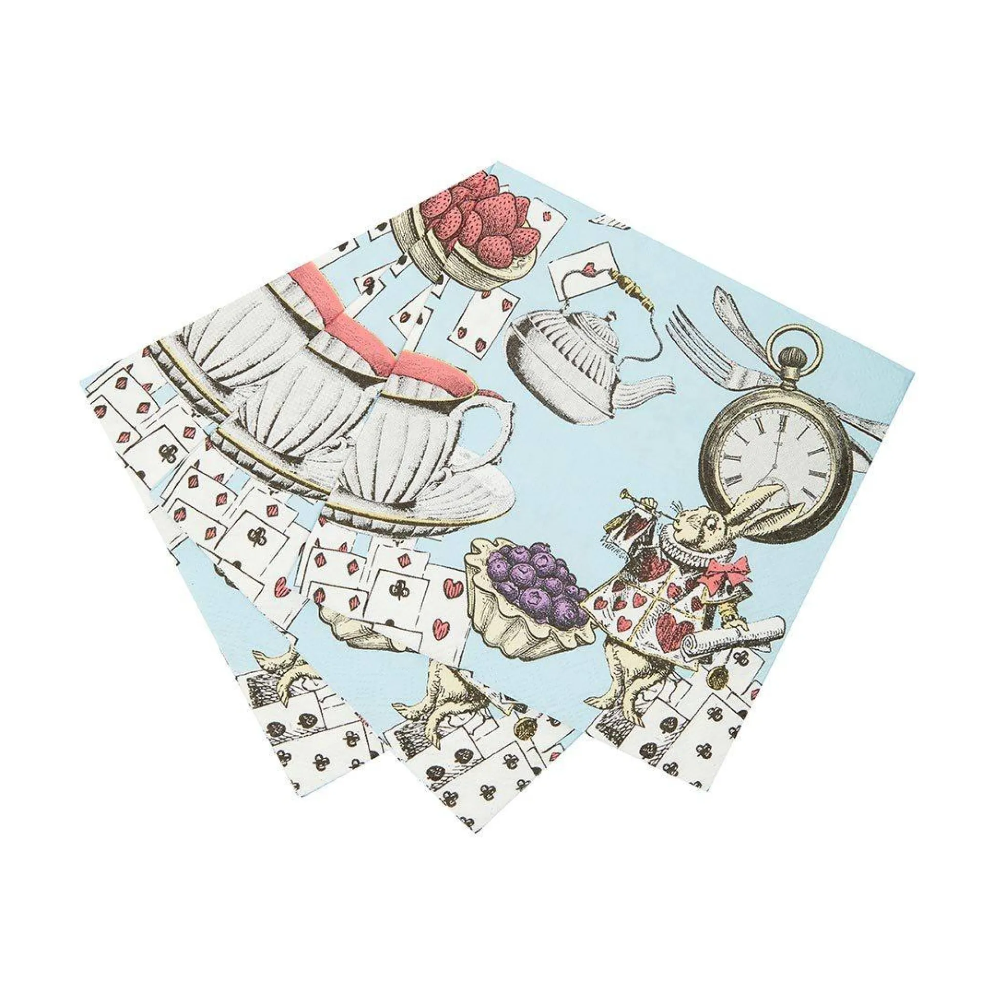 Blue Alice in Wonderland Dessert Napkins 20ct