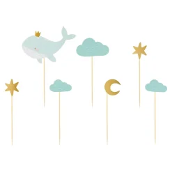 Blue Baby Whale Cake Toppers 7ct