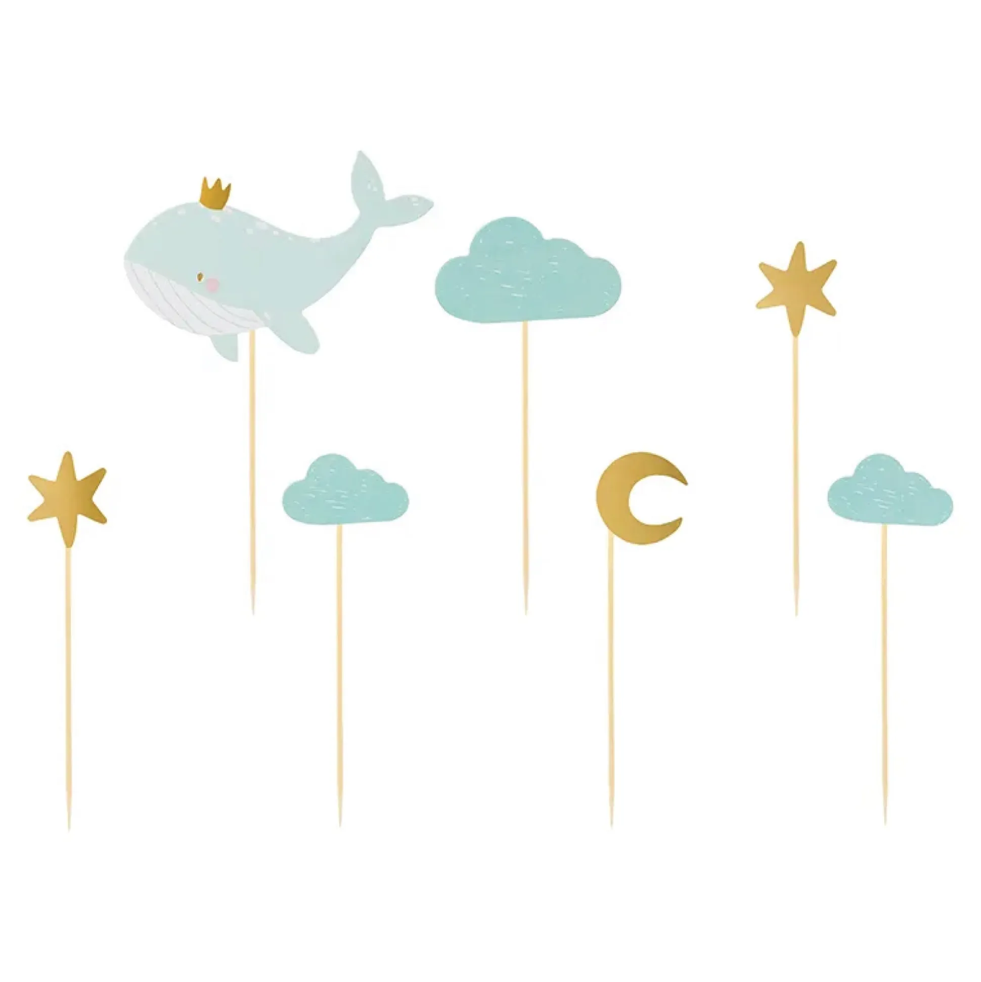 Blue Baby Whale Cake Toppers 7ct