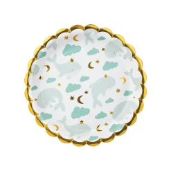 Blue Baby Whale Dessert Plates 6ct