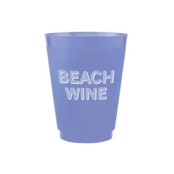 Blue Beach Wine Plastic Cups 8ct