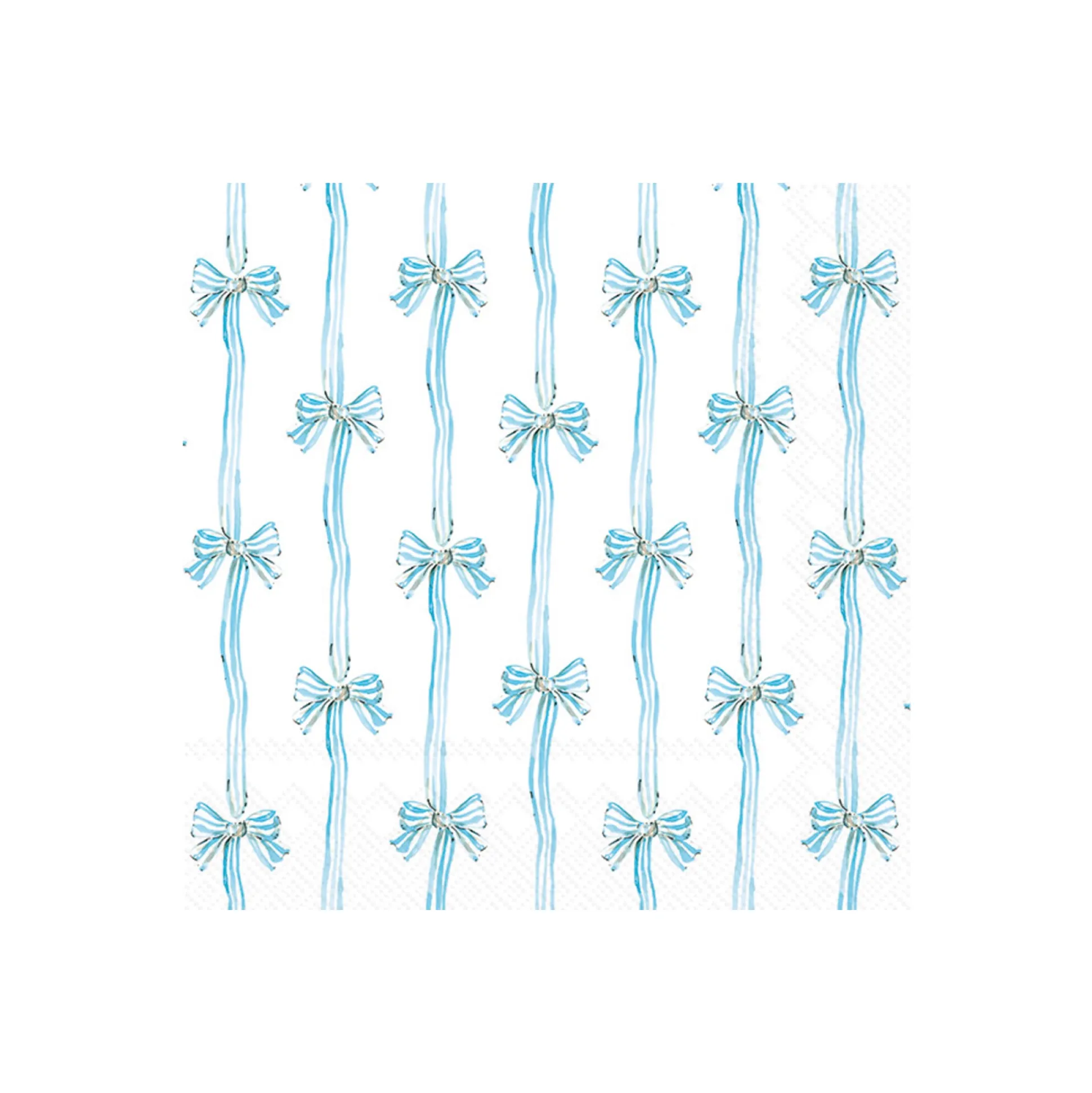 Blue Bow Stripes Lunch Napkins 20ct