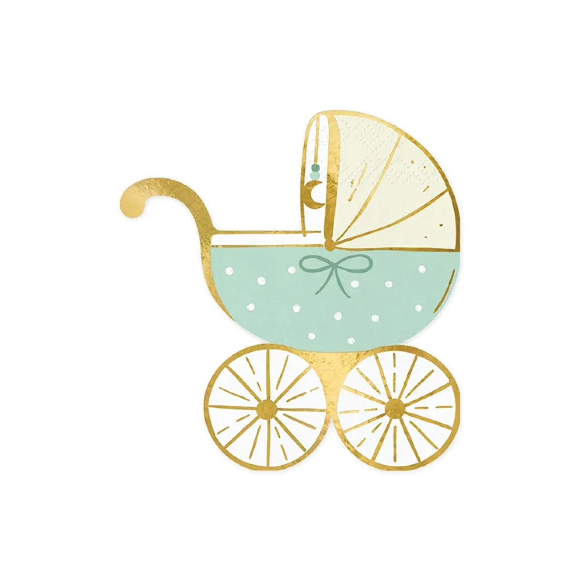 Blue Carriage Baby Shower Dessert Napkins 20ct