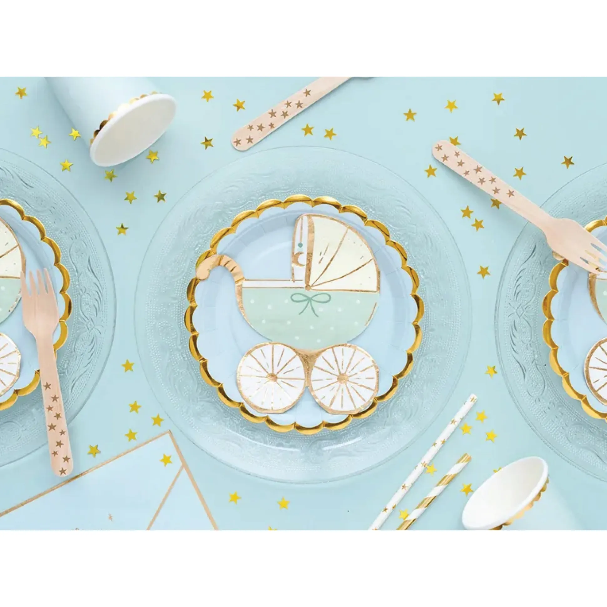 Blue Carriage Baby Shower Dessert Napkins 20ct