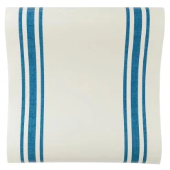 Blue & Cream Striped Paper Table Runner