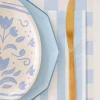Blue Floral Easter Egg Dessert Plates 8ct