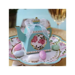 Blue Floral Tea Time Favor Boxes 24ct
