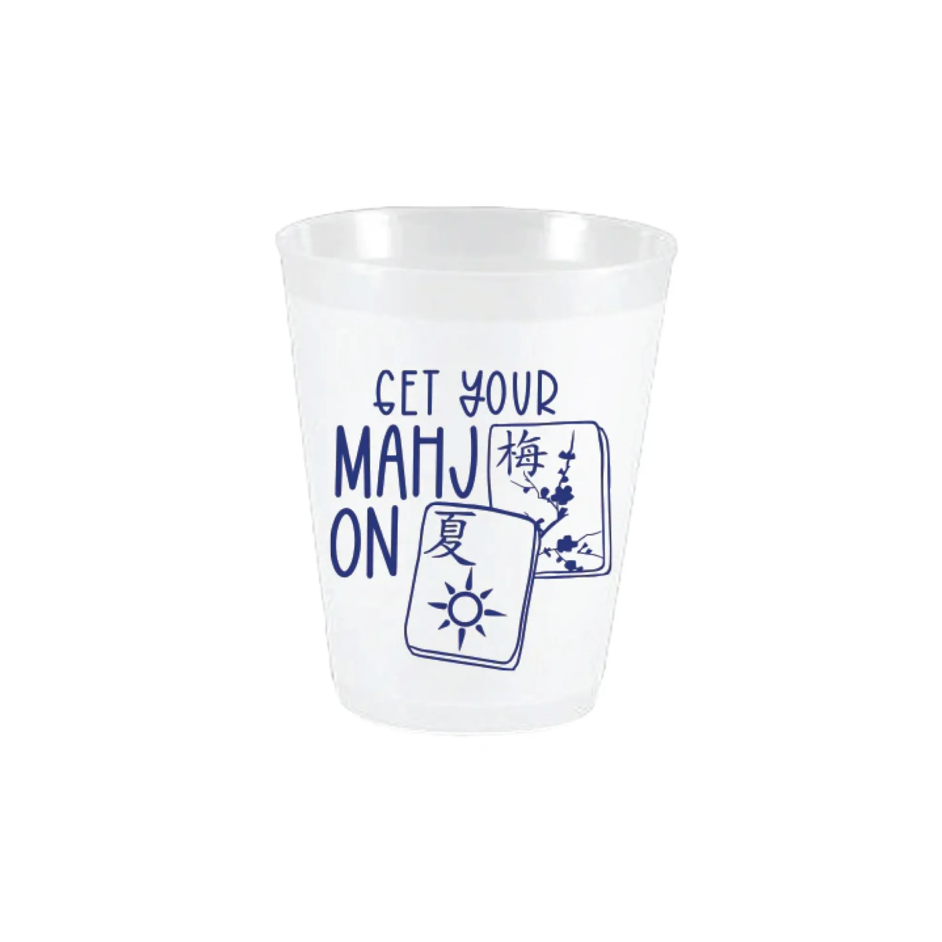 Blue Get Your Mahj On Frosted Plastic Cups 10ct