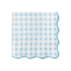 Blue Gingham Scalloped Lunch Napkins 20ct