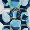 Blue & Gold Markle Dessert Napkins 20ct