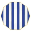 Blue & Gold Stripe Decagon Lunch Plates 8ct
