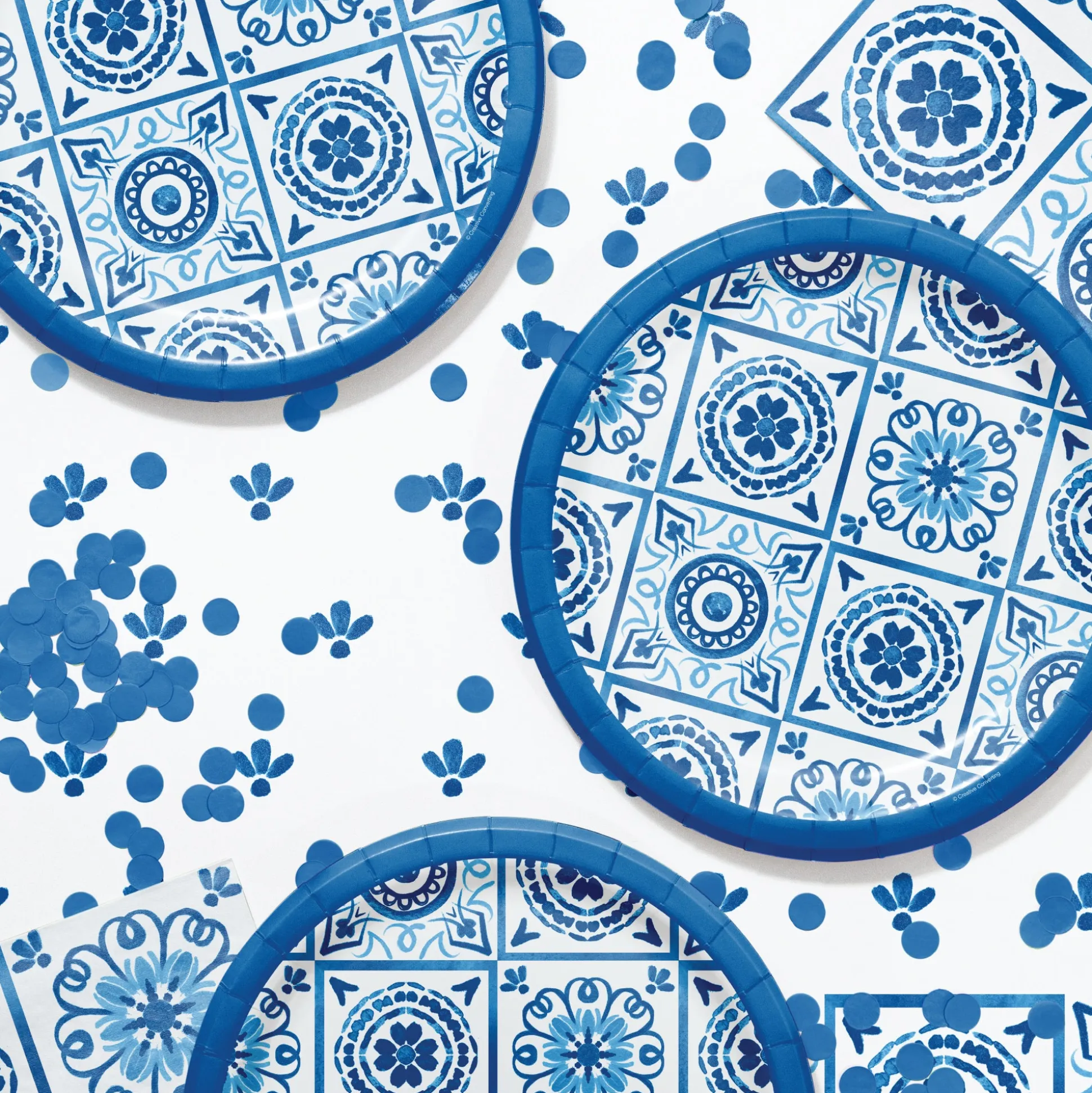 Blue Mediterranean Tile Dessert Napkins 16ct