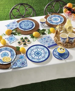 Blue Mediterranean Tile Dessert Napkins 16ct