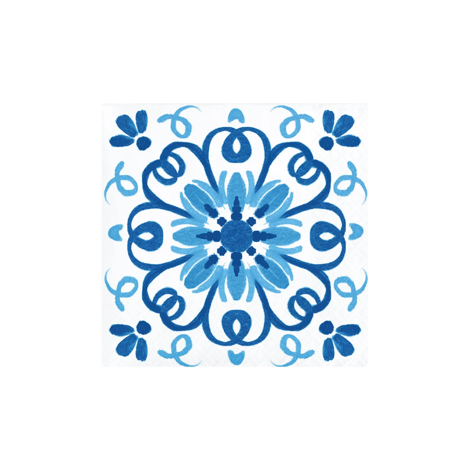 Blue Mediterranean Tile Dessert Napkins 16ct