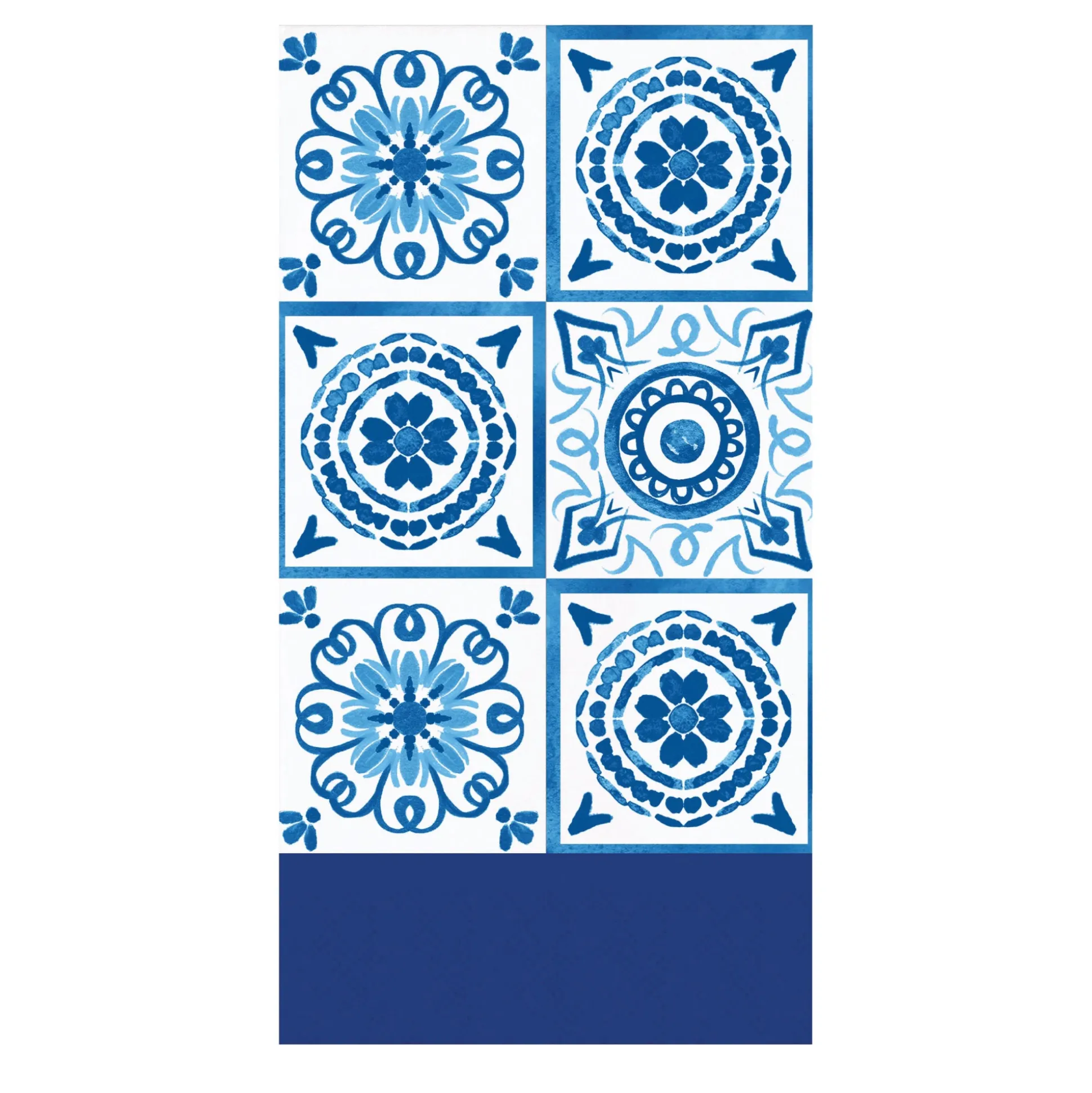 Blue Mediterranean Tile Guest Towels 16ct