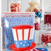 Blue Pinstripes & Red Stars Dinner Plates 8ct