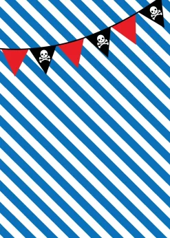 Blue Pirate Birthday Party Invitation