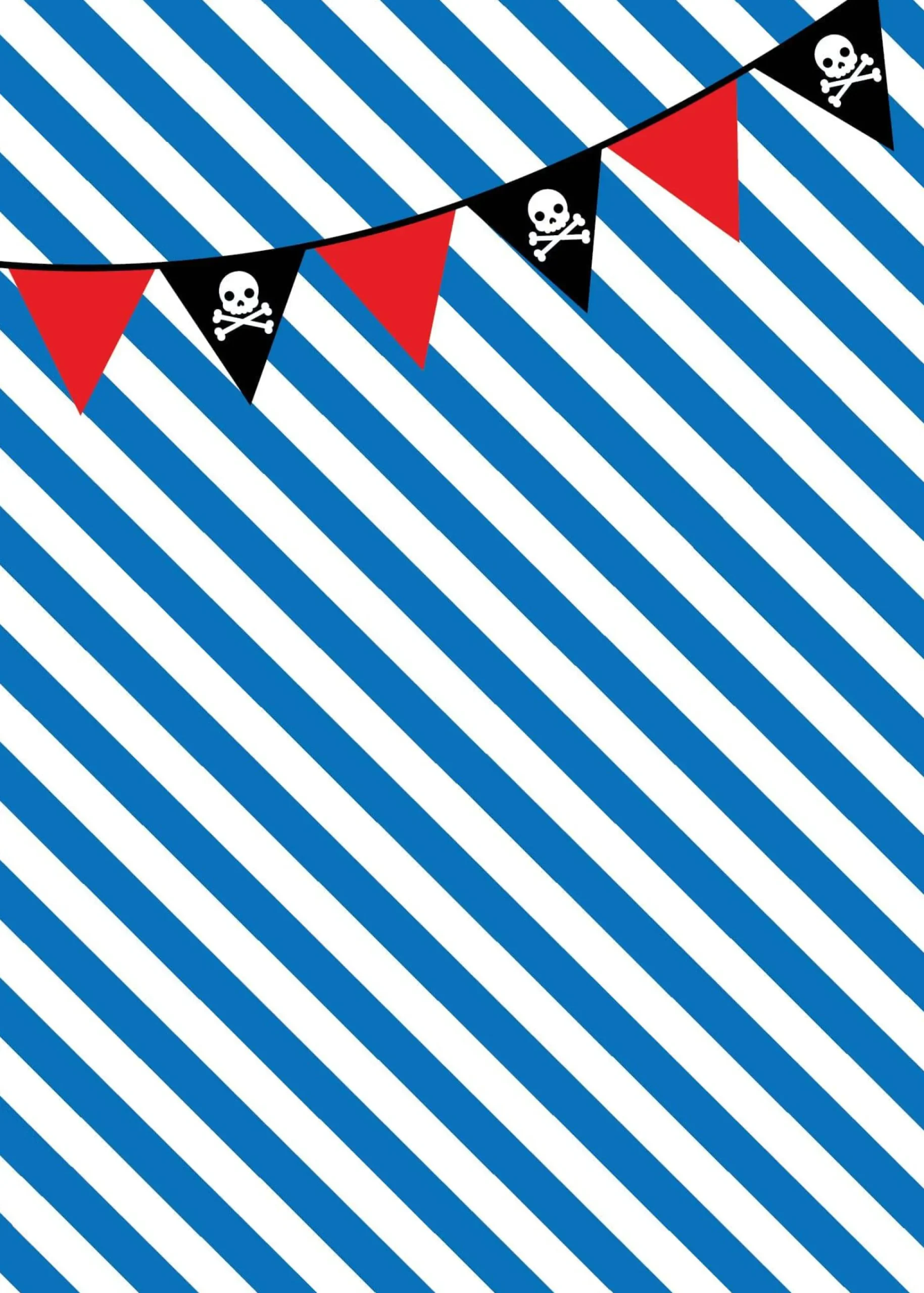 Blue Pirate Birthday Party Invitation