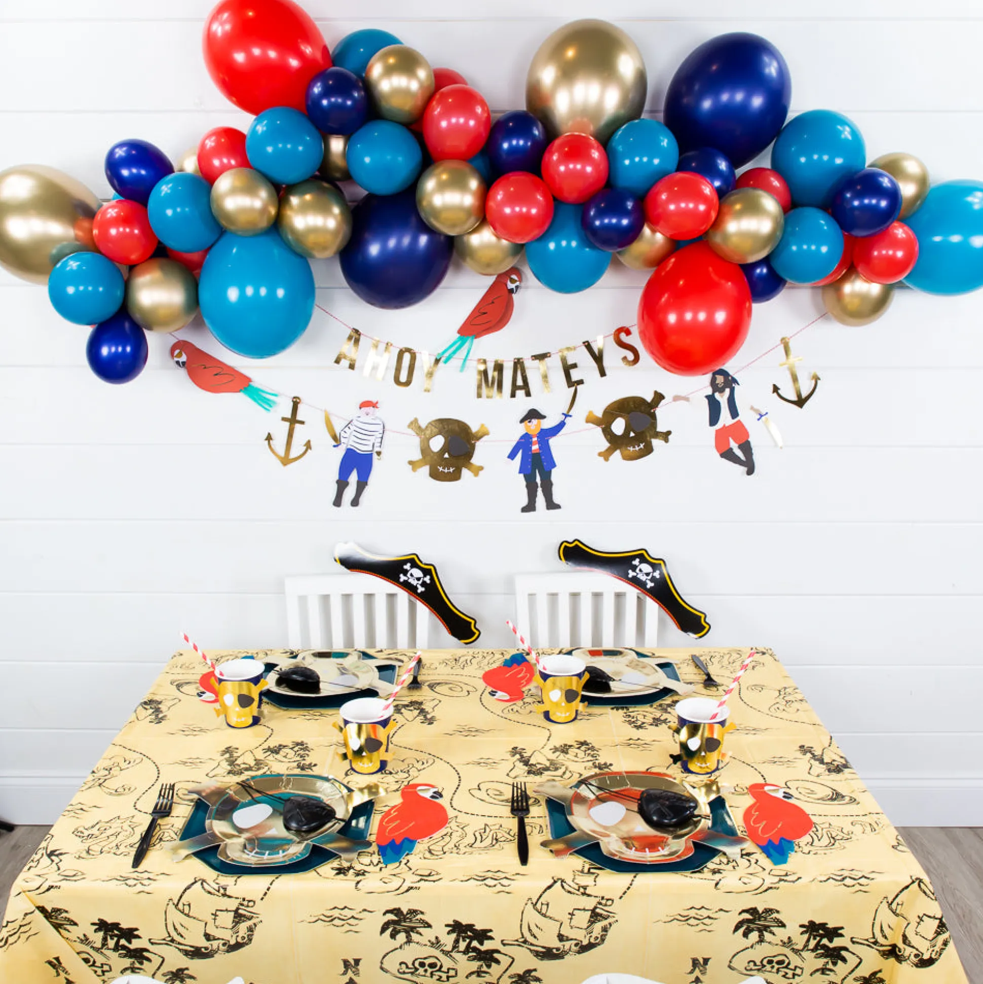 Blue & Red Pirate DIY Balloon Garland Kit 6ft