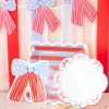 Blue & Red Striped Lunch Plates 8ct