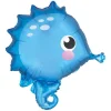 Blue Seahorse Balloon 21in