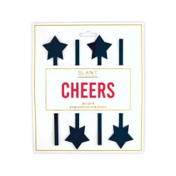 Blue Star Acrylic Drink Stirrers 4ct