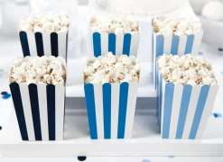Blue Striped Popcorn Boxes 6ct