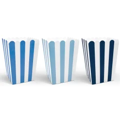 Blue Striped Popcorn Boxes 6ct