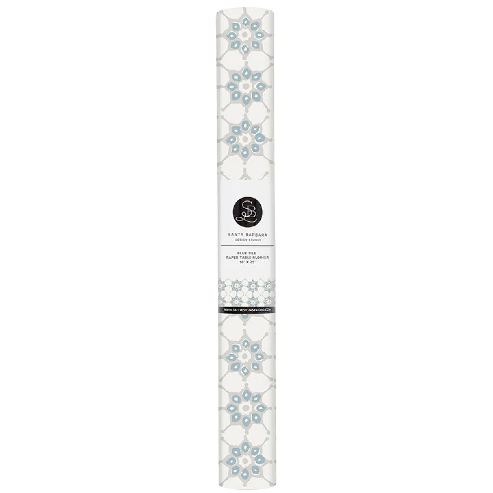Blue Tile Paper Table Runner 25ft