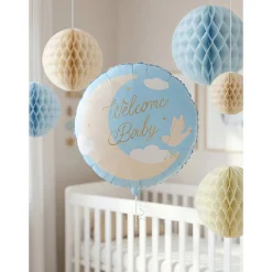 Blue Welcome Baby Foil Balloon 14in